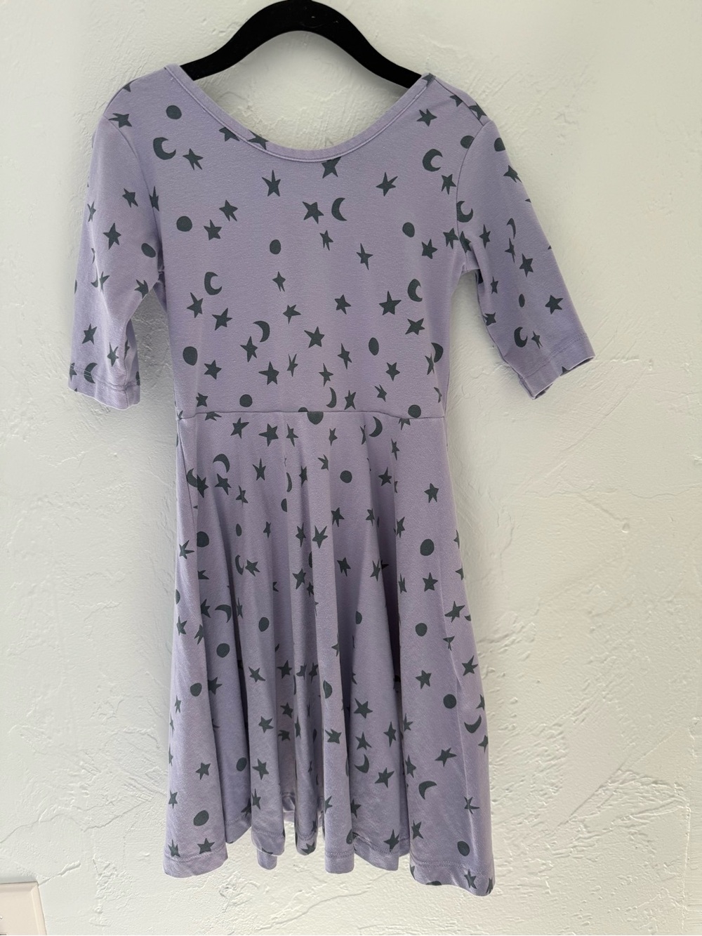 Hanna Anderson Girls' Lavender Star & Moon Skater Dress